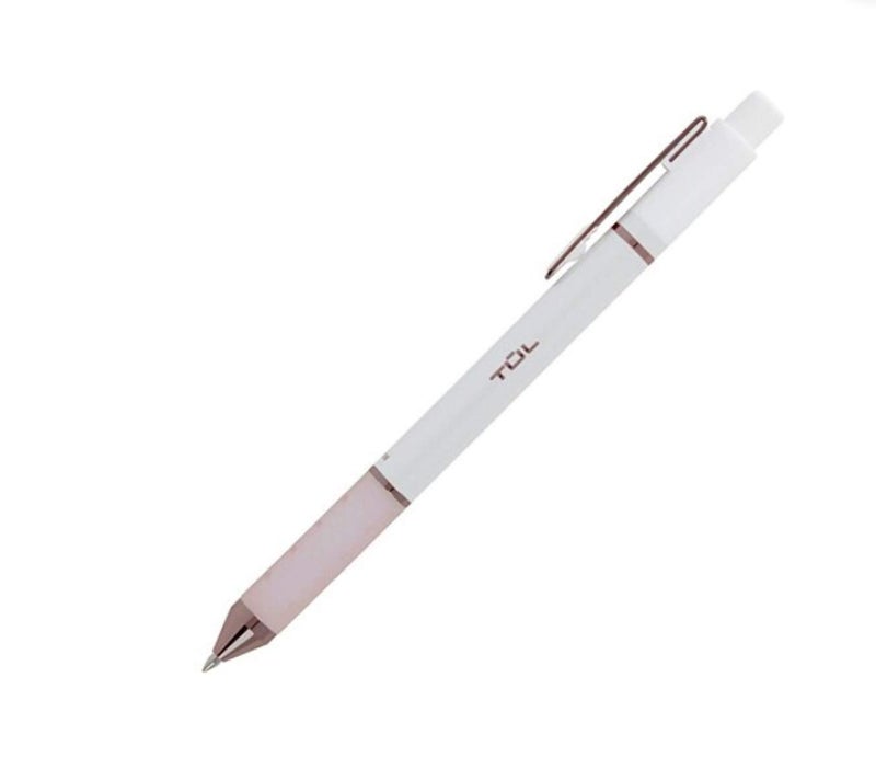 TUL Retractable Gel Pens, Limited Edition, Sunset Shades, Medium Point, 0.7 mm, Pearl White Barrel, Blue Ink, Pack of 4 - Image 4